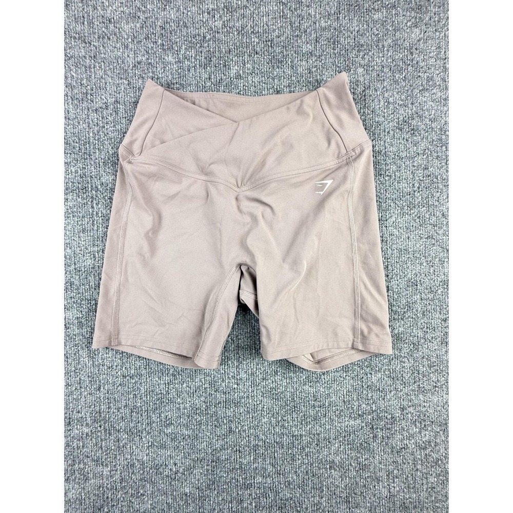 Gymshark‎ Biker Shorts Womens Medium Beige High Rise 7 Inch Inseam Athletic
